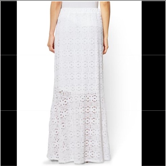 NEW LACE OVERLAY HI-LOW MAXI White SKIRT - Picture 4 of 6
